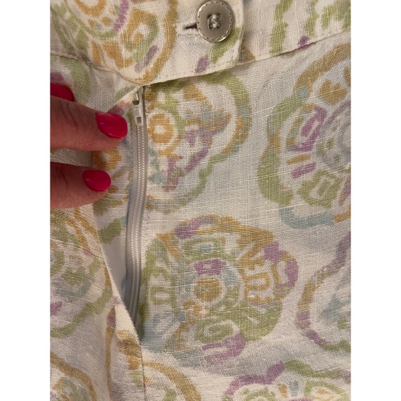 Harve Benard 100% Wide Leg Linen‎ Cropped Multi-Colored Cropped Pants Size 8 - Picture 9 of 12